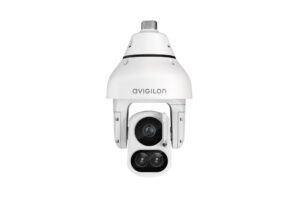 Überwachungskamera von Avigilon, weiß mit mehreren Linsen.