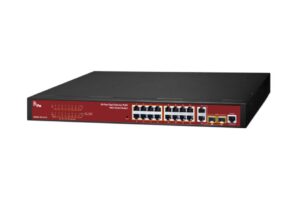 Ethernet Switch, Web Smart, 16x RJ45 (PoE), 2x SFP, 2x RJ45 (Upload)