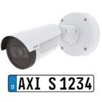 Überwachungskamera und Kennzeichen im Design einer deutschen Autonummer.