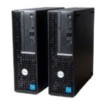 Zwei schwarze Computer mit Intel Core i3-Logo und der Aufschrift "Avigilon" auf der Vorderseite.