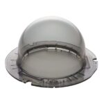 Eine transparente, kugelförmige Kunststoffabdeckung auf einer runden Basis.