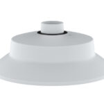 Weißer Decken-Hitzealarm mit rundem Design.