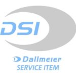 Logo mit der Aufschrift "DSI" in blauer Schrift vor einem grauen Hintergrund. Darunter in blauer Schrift "Dallmeier SERVICE ITEM".
