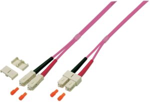 LWL Patchkabel, Duplex Jumper, SC-SC 50/125µ, OM4, LSZH, erika violett, 3.0mm, 10m
