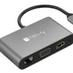 USB Typ-C Docking Station auf  2x USB3.0, HDMI, VGA, RJ45,  USB Typ-C, SD-Slot