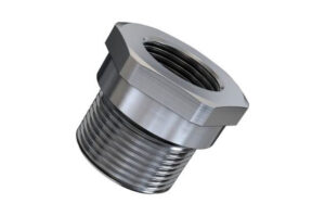 Metallgewindeadapter mit Sechskantkopf und Innengewinde.