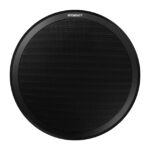 Ein runder, schwarzer Lautsprecher von Wisenet mit einem feinmaschigen Gitter.