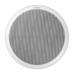 Ein runder, weißer Deckenlautsprecher mit dem Schriftzug "Wisenet" an der Oberseite.