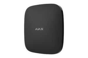Ein schwarzes Ajax-Gerät in quadratischer Form mit abgerundeten Ecken.