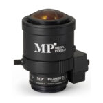 Ein Kameramodul mit der Aufschrift "Mega Pixels", hergestellt von Fujinon, mit einem schwarzen Gehäuse und einer großen Linse.