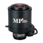 Schwarzes Fujinon Fujifilm Kameraobjektiv mit der Aufschrift "MP Mega Pixels".