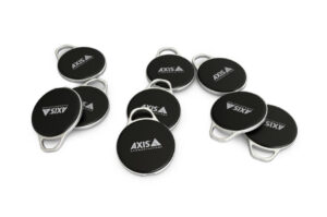 Axis 50er-Pack Schlüsselanhänger – RFID Transponder mit MIFARE DESFire EV3, schwarz, robuste Zutrittskontrolle und hohe Sicherheit