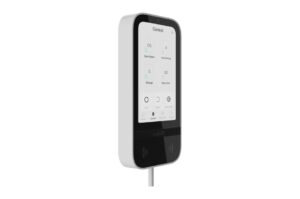 Ajax KeyPad TouchScreen Fibra – Weißes Indoor-Alarm-Bedienteil, drahtgebunden, 100–240 VAC