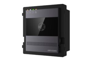 Hikvision DS-KD7003EY-IME2 HD Netzwerkkamera, 2-Draht Intercom, 1920x1080, Infrarot, WDR, H.264, G.711a/u, IP65, vandalismusgeschützt, Alarmeingänge, integriertes Mikrofon/Lautsprecher, Gehäuseeinbau, 12/48VDC, -40°C bis +60°C, anthrazit/schwarz