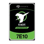 Bild eines Seagate Exos Enterprise 7E10 Festplattenlaufwerks mit grün-schwarzem Design und Logo.