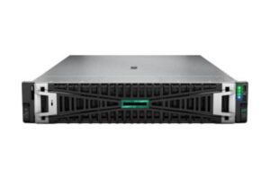 Ein schwarzer Server mit grünem Logo und mehreren Laufwerksschächten an der Vorderseite.
