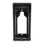Schwarzes Plastikgehäuse mit rechteckiger Öffnung und mehreren Schraublöchern für die Befestigung.