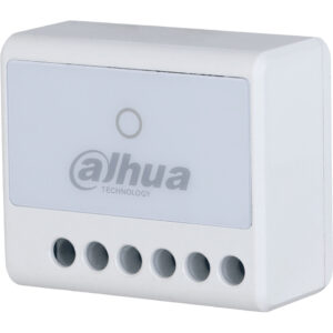 Weiße Dahua Technologiebox mit sechs runden Öffnungen an der Unterseite und dem Dahua-Logo oben.