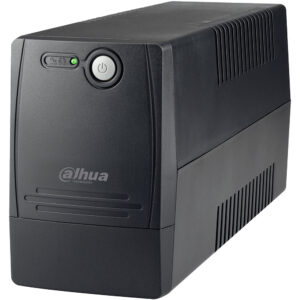 Schwarzes UPS-Gerät von Dahua Technology mit Betriebsanzeige und Netzschalter.