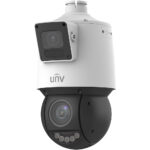 Überwachungskamera von UNV mit Pan-Tilt-Zoom-Funktion in weißem und schwarzem Gehäuse.