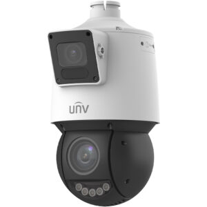 Überwachungskamera von UNV mit Pan-Tilt-Zoom-Funktion in weißem und schwarzem Gehäuse.