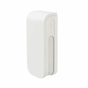 Ein weißer, vertikal stehender Luftsensor mit einem schlichten, modernen Design.
