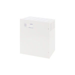 Weißes, rechteckiges elektrisches Gerät der Serie HPSDCGZ mit Lüftungsschlitzen an der Seite und einer Beschriftung auf der Oberseite.