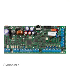 Elektronische Leiterplatte mit verschiedenen Komponenten wie Kondensatoren, Widerständen und Anschlüssen, gekennzeichnet als Symbolbild.