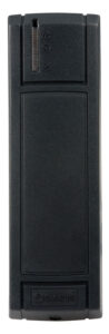 Ein schwarzer elektronischer Hygrometer mit Schalter zur Steuerung der Feuchtigkeitsstufe, hergestellt von der Firma Oasis.
