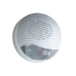 Runder, weißer Rauchmelder mit gewelltem Design auf der Oberseite.