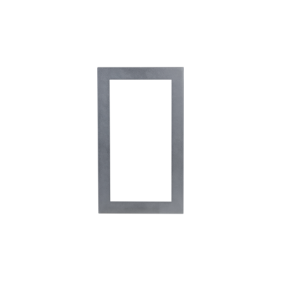 Eine rechteckige schwarze Rahmenstruktur auf einem weißen Hintergrund.