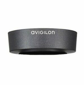 Ein schwarzer Avigilon Kamera-Blendschutz mit dem aufgedruckten Markennamen.