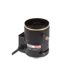 Schwarzes Kameraobjektiv mit IR 6MP Beschriftung und mehreren Einstellschrauben, geeignet für einen 2,7-12mm Brennweitenbereich und ausgestattet mit CS-Mount und DC-Iris.