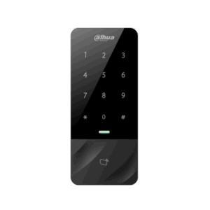 Schwarzes elektronisches Tastenfeld mit numerischen Tasten und NFC-Symbol am unteren Ende.