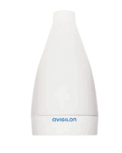 Ein weißes, konisch geformtes Gerät mit der Aufschrift "Avigilon" am unteren Teil.