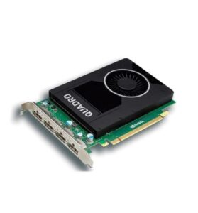 Grafikkarte eines Computers mit dem Aufdruck 'QUADRO', einem Lüfter und mehreren Anschlussports.
