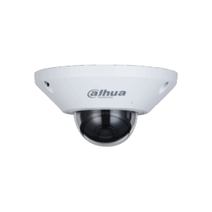 Weiße Dome-Überwachungskamera von Dahua Technology, an der Decke befestigt.