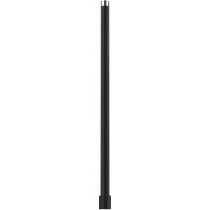 Schwarzer, zylinderförmiger, schmaler Mast mit einem glänzenden Metallring an der Oberseite und einem breiteren Sockel.