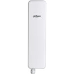 Weißer, rechteckiger Netzwerkverteiler von Dahua mit abgerundeten Kanten und einer Anschlussmuffe an der Unterseite.