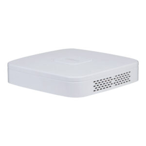 Ein weißer elektronischer Kasten mit abgerundeten Ecken und Lüftungsschlitzen an den Seiten, wahrscheinlich ein Router oder Netzwerkgerät.