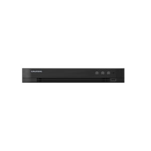 Schwarze Grundig-Soundbar mit Bedienknöpfen auf der Oberseite und Logo auf der linken Seite, vor weißem Hintergrund.
