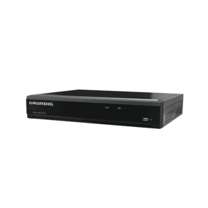 Ein schwarzer Grundig Videoaufzeichner mit USB-Anschluss auf der Vorderseite.