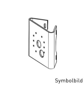 Skizze einer Metallhalterung mit mehreren runden Löchern, entworfen für die Montage elektronischer Geräte oder Kameras, mit der Beschriftung 'Symbolbild'.
