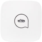 Eine weiße WLAN-Zugangspunkt mit dem Wi-Tek-Logo in der Mitte.