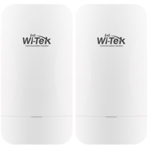 Zwei weiße Geräte von Wi-Tek mit der Aufschrift "Communication Solution" auf der Vorderseite.