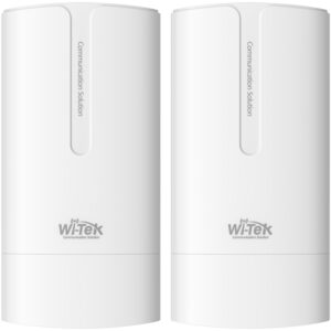 Zwei weiße Kommunikationsgeräte der Marke Wi-Tek mit dem Aufdruck 'Communication Solution'.