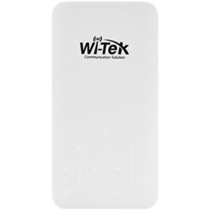 Weiße Wi-Tek-Kommunikationslösung mit abgerundeten Ecken und Logo oben in der Mitte.