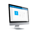 Ein Desktop-Computerbildschirm zeigt eine Benutzerverwaltungsoberfläche einer Sicherheitssoftware mit einem blauen Symbol für Benutzer und weiteren Optionen wie Türen und Zonen.