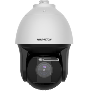 Moderne Überwachungskamera von Hikvision mit Kuppeldesign und sichtbarer Linse.