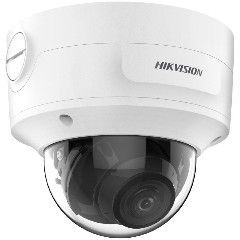 Weiße Kuppel-Überwachungskamera von Hikvision.